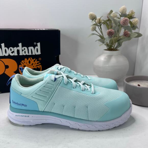 Timberland PRO Overdrive Composite Safety Toe Sneaker Aqua Women 9 NWB - Picture 1 of 10